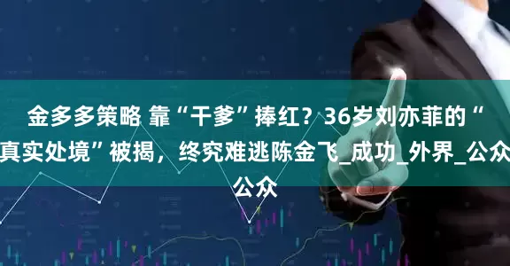 金多多策略 靠“干爹”捧红？36岁刘亦菲的“真实处境”被揭，终究难逃陈金飞_成功_外界_公众