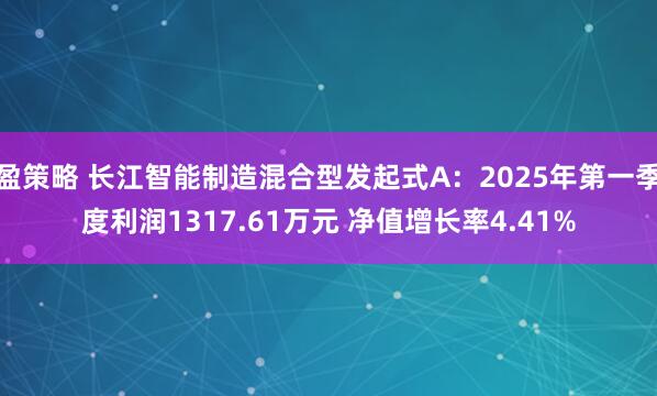 盈策略 长江智能制造混合型发起式A：2025年第一季度利润1317.61万元 净值增长率4.41%