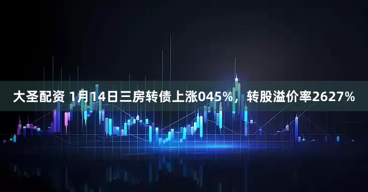 大圣配资 1月14日三房转债上涨045%，转股溢价率2627%